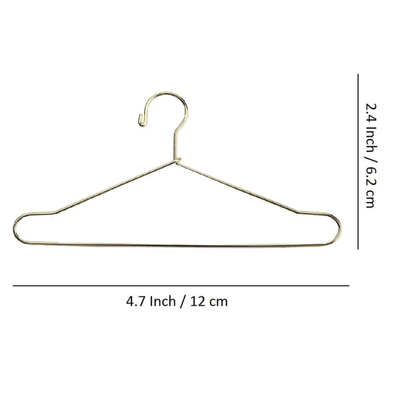 JANOU 10pcs Cute Dollhouse Clothes Hang Miniature Wire Clothes Stand (Gold) - Image 2